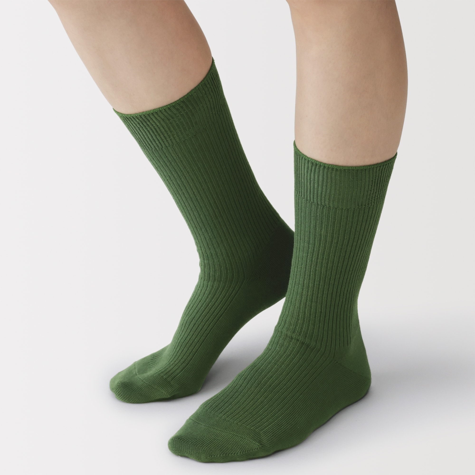 婦人　足なり直角　リブ編み靴下