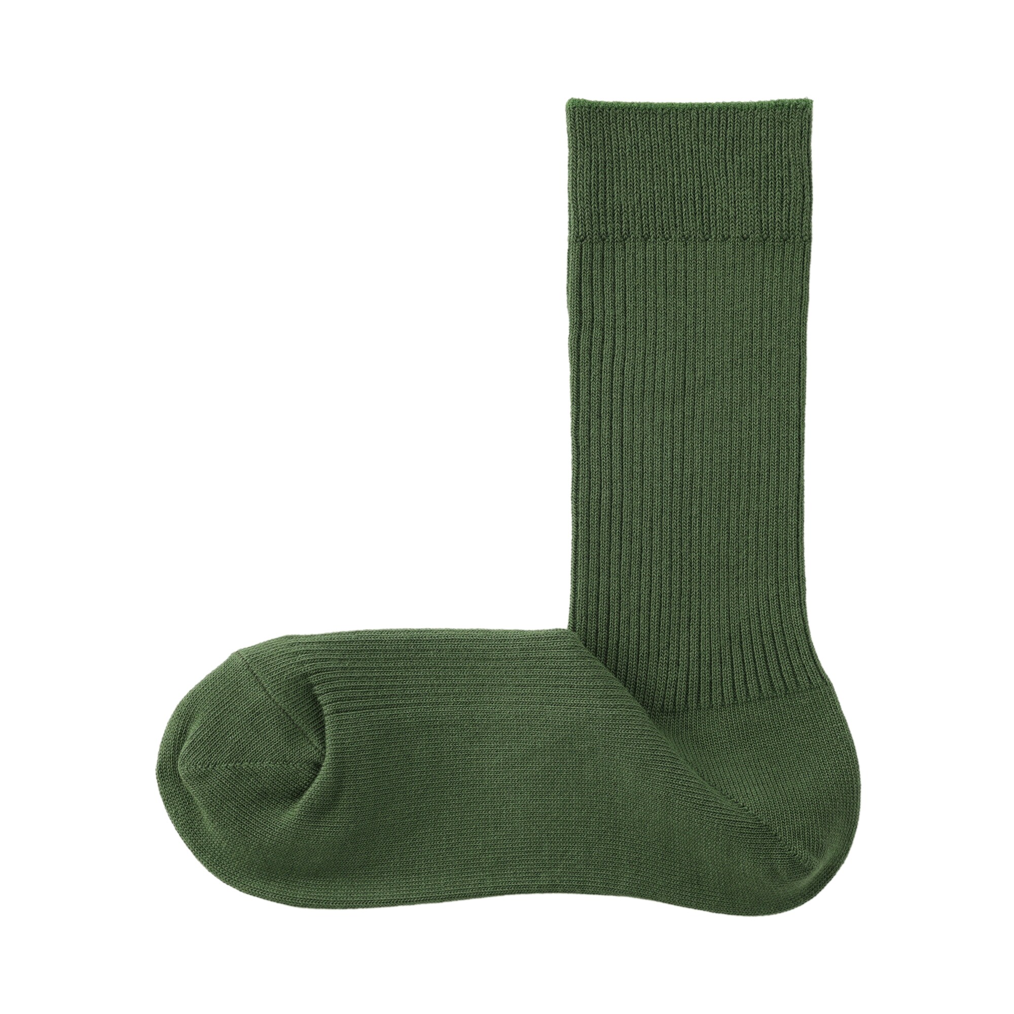 婦人　足なり直角　リブ編み靴下