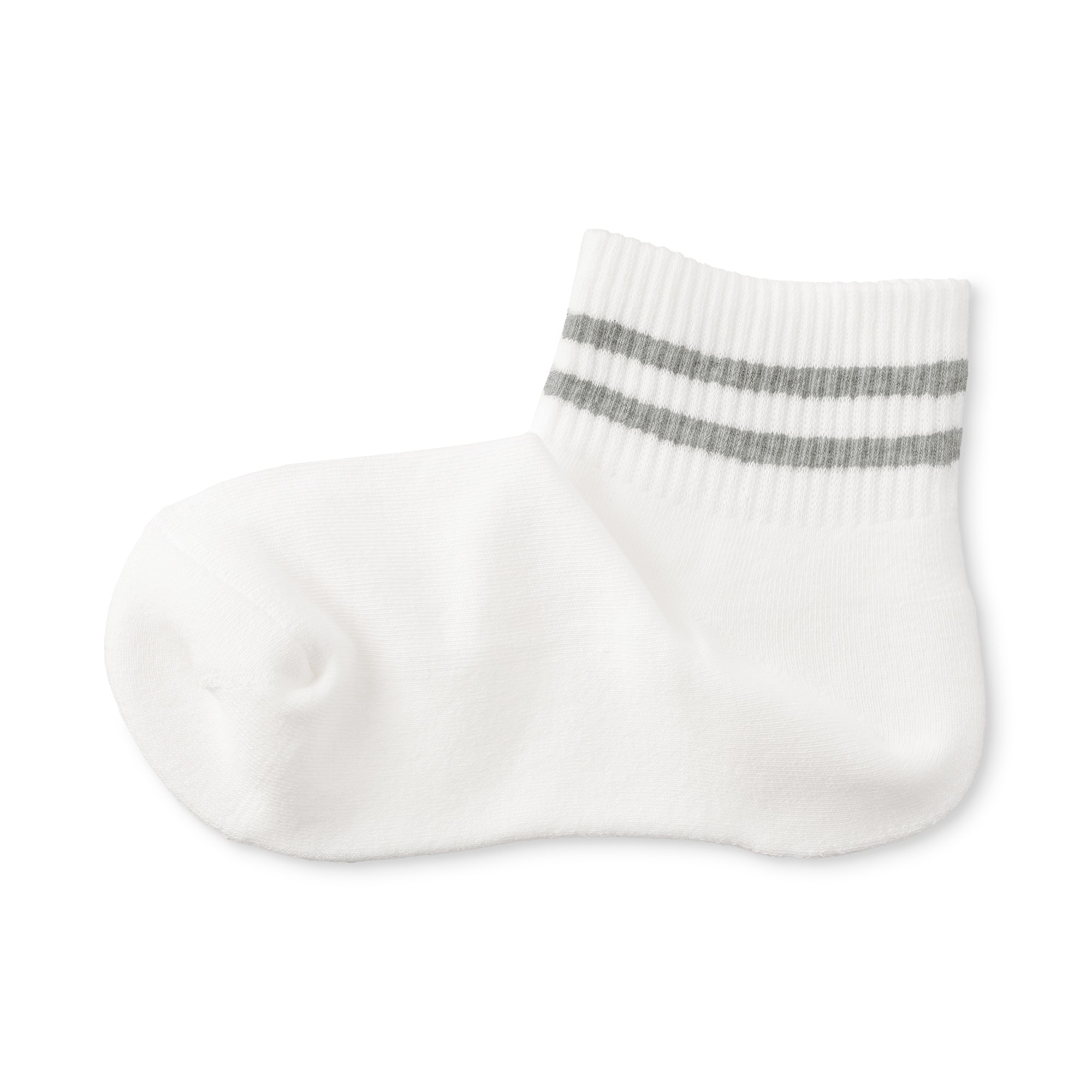 婦人　足なり直角　履き口やわらか　パイル編み　ショート丈靴下（細ライン）