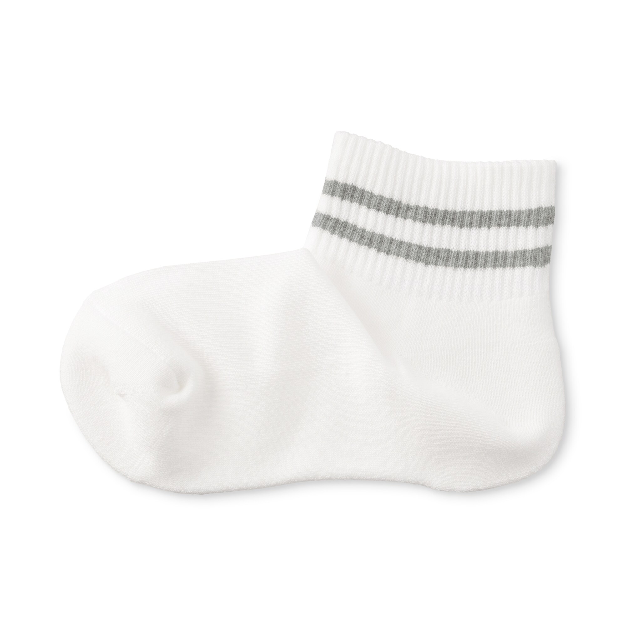 婦人　足なり直角　履き口やわらか　パイル編み　ショート丈靴下（細ライン）