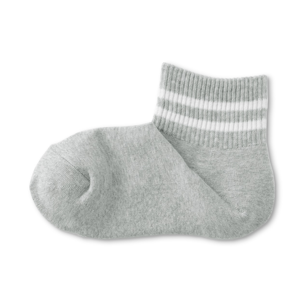 婦人　足なり直角　履き口やわらか　パイル編み　ショート丈靴下（細ライン）