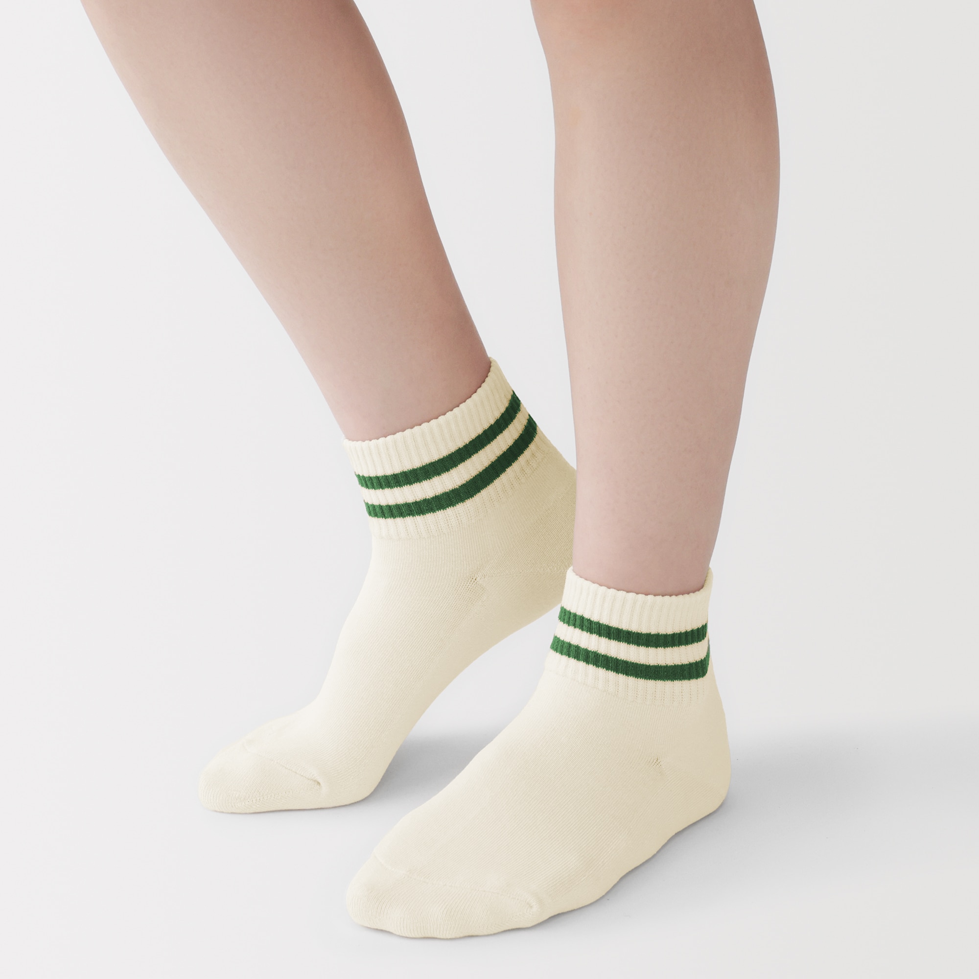 婦人　足なり直角　履き口やわらか　パイル編み　ショート丈靴下（細ライン）