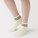 婦人　足なり直角　履き口やわらか　パイル編み　ショート丈靴下（細ライン）