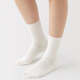 婦人　足なり直角　履き口やわらか　ざっくり透かし編み靴下