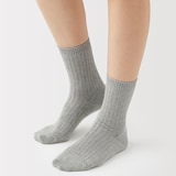 婦人　足なり直角　履き口やわらか　ざっくり透かし編み靴下