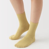 婦人　足なり直角　履き口やわらか　ざっくり透かし編み靴下