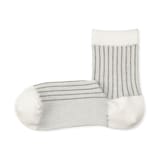 婦人　足なり直角　履き口やわらか　ジャカード　ショート丈靴下