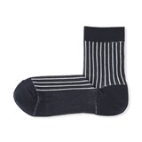 婦人　足なり直角　履き口やわらか　ジャカード　ショート丈靴下