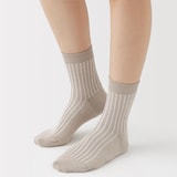 婦人　足なり直角　履き口やわらか　ジャカード　ショート丈靴下