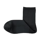 婦人　足なり直角　履き口やわらか　ストライプ編み　ショート丈靴下