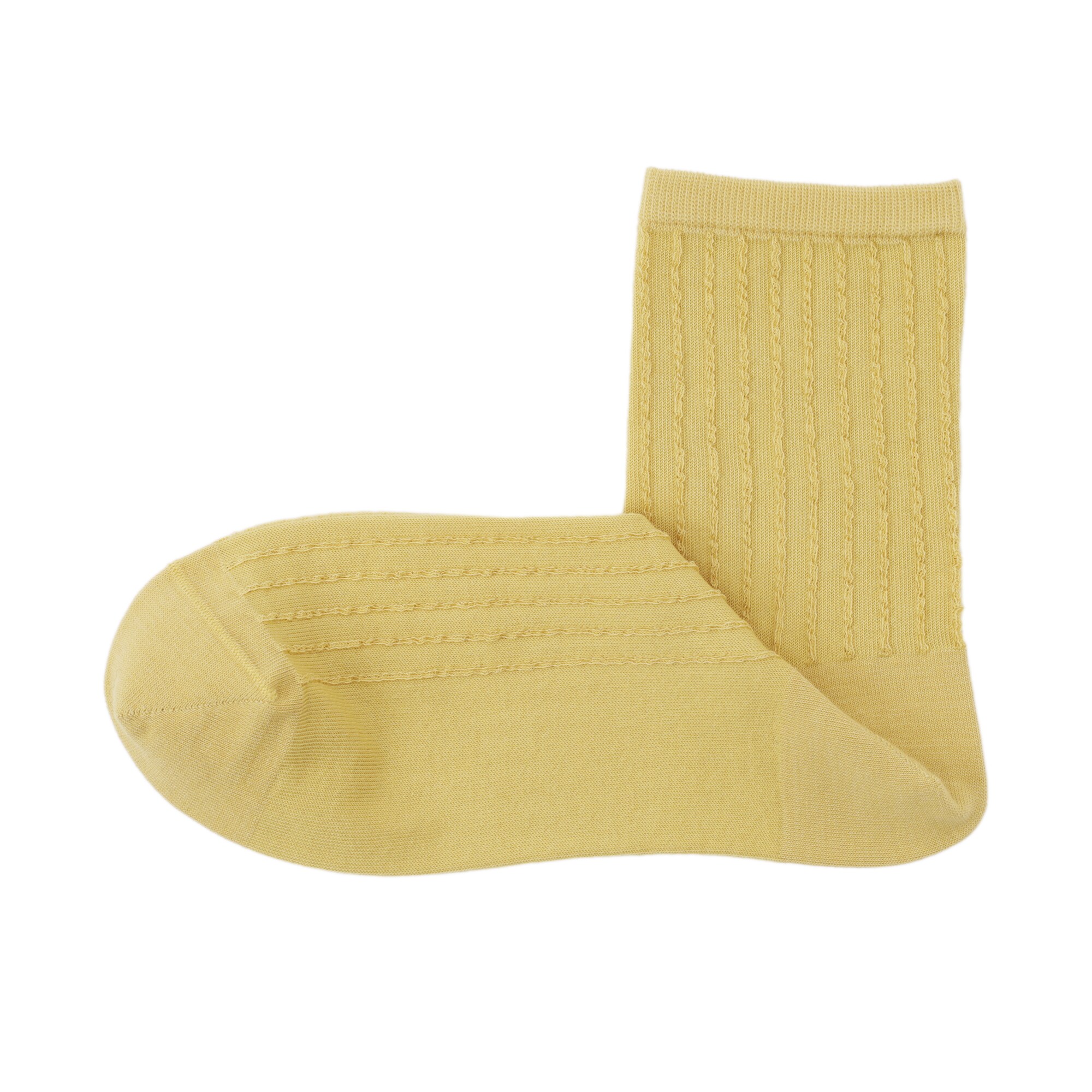 婦人　足なり直角　履き口やわらか　ストライプ編み　ショート丈靴下