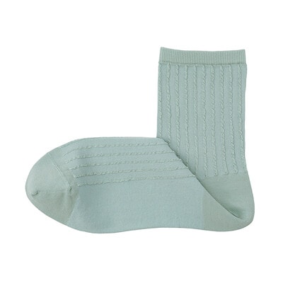 【１２月中旬発売予定】婦人　足なり直角　履き口やわらか　ストライプ編み　ショート丈靴下