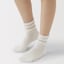 婦人　足なり直角　履き口やわらか　レーヨン混薄手フリル　ショート丈靴下