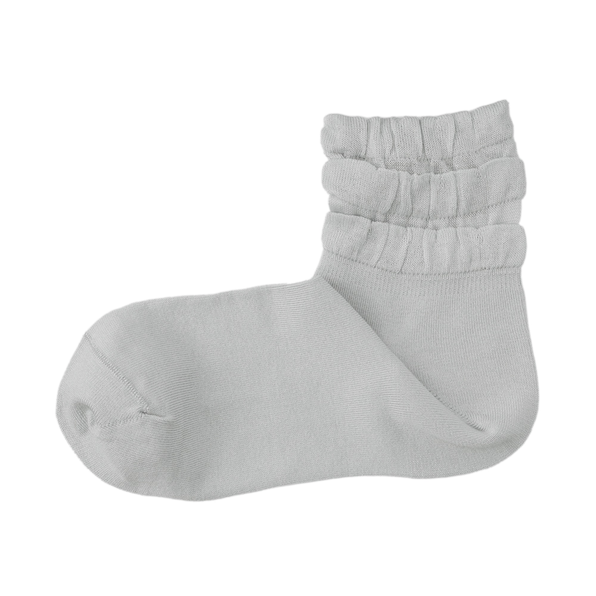 婦人　足なり直角　履き口やわらか　レーヨン混薄手フリル　ショート丈靴下