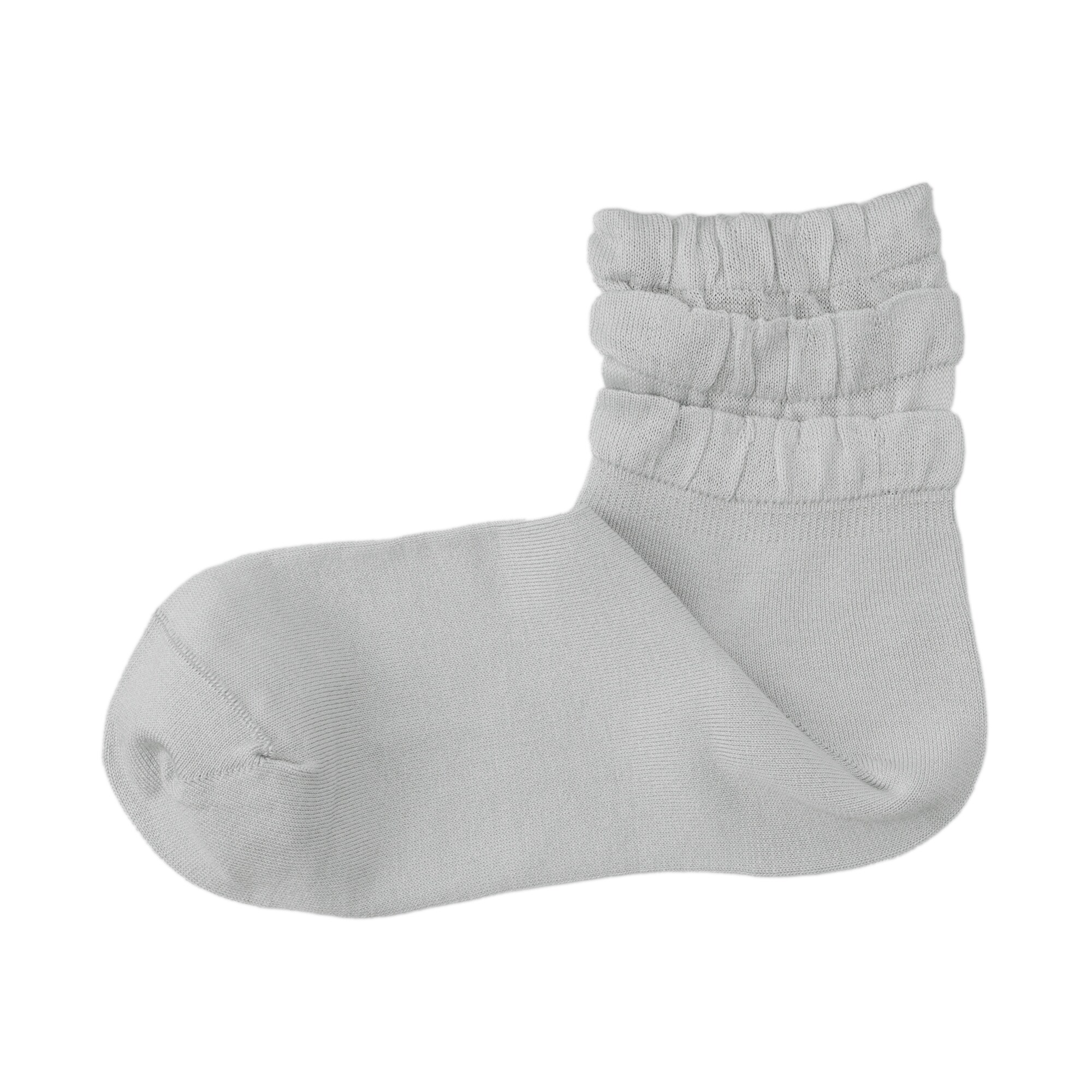 婦人　足なり直角　履き口やわらか　レーヨン混薄手フリル　ショート丈靴下