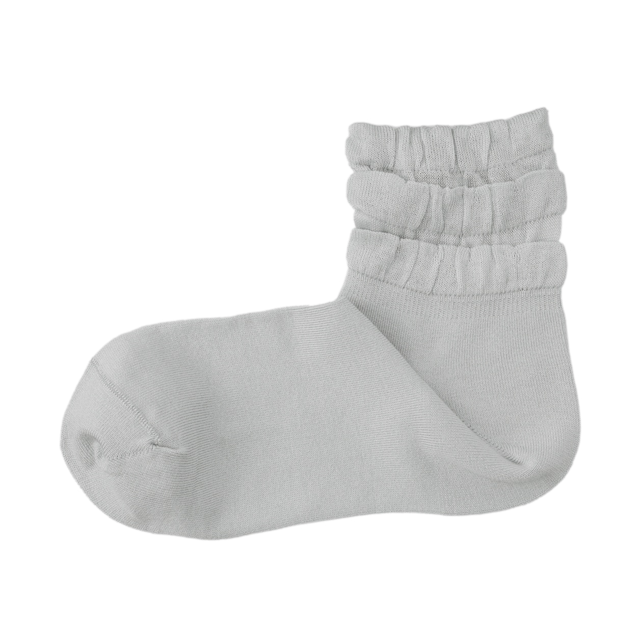 婦人　足なり直角　履き口やわらか　レーヨン混薄手フリル　ショート丈靴下