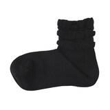 婦人　足なり直角　履き口やわらか　レーヨン混薄手フリル　ショート丈靴下