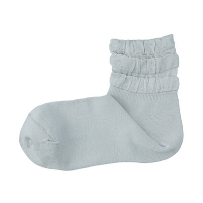 【１２月中旬発売予定】婦人　足なり直角　履き口やわらか　レーヨン混薄手フリル　ショート丈靴下