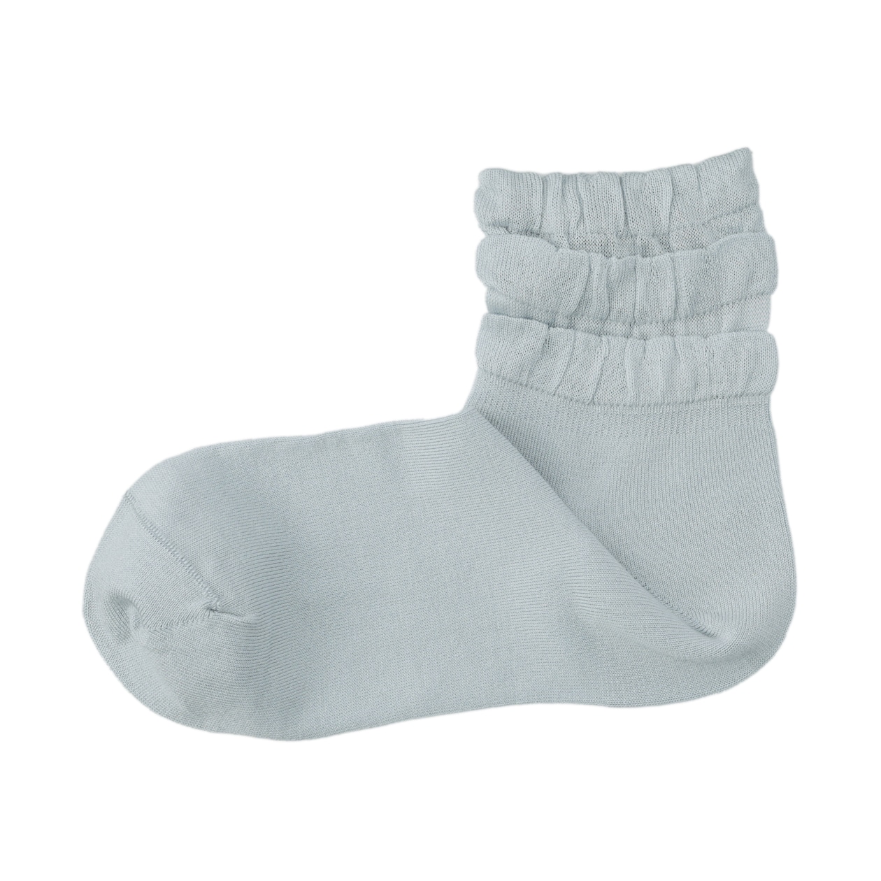 婦人　足なり直角　履き口やわらか　レーヨン混薄手フリル　ショート丈靴下