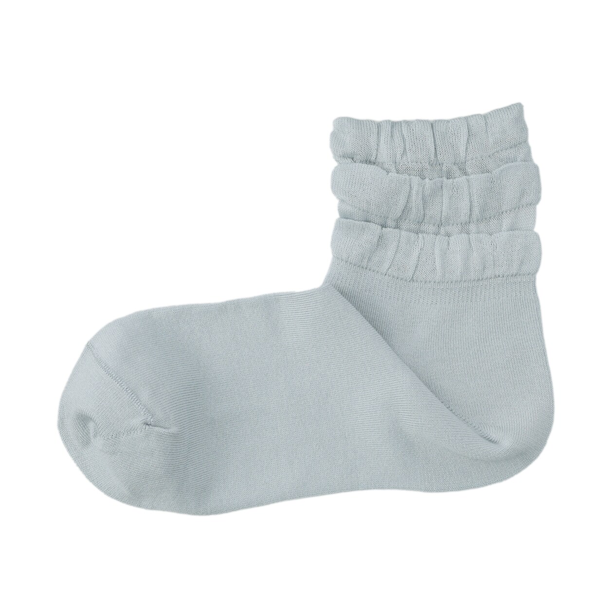 婦人　足なり直角　履き口やわらか　レーヨン混薄手フリル　ショート丈靴下