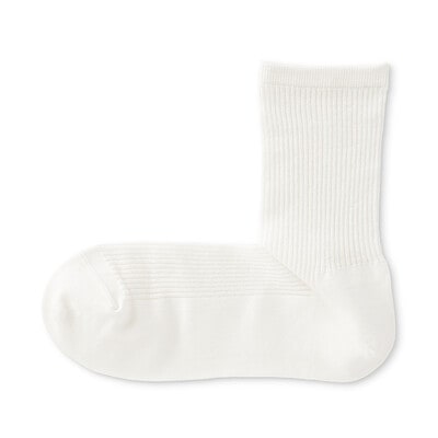 婦人　足なり直角　履き口やわらか　シアーストライプ靴下