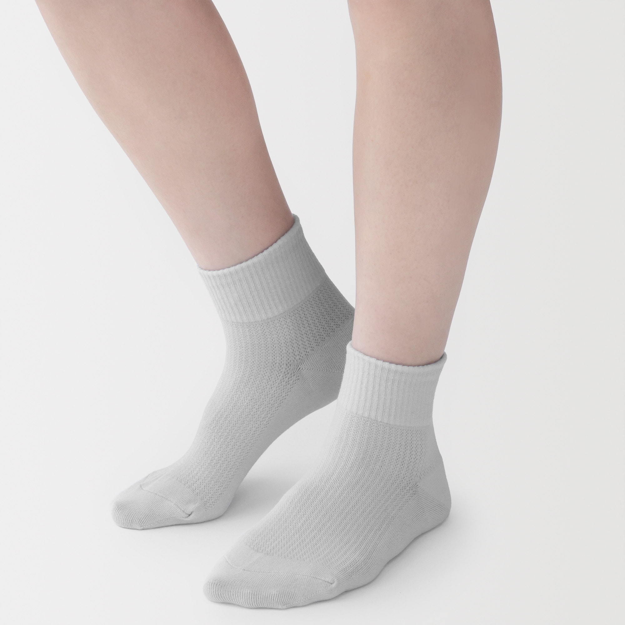 婦人　足なり直角　さらっと綿　ショート丈靴下