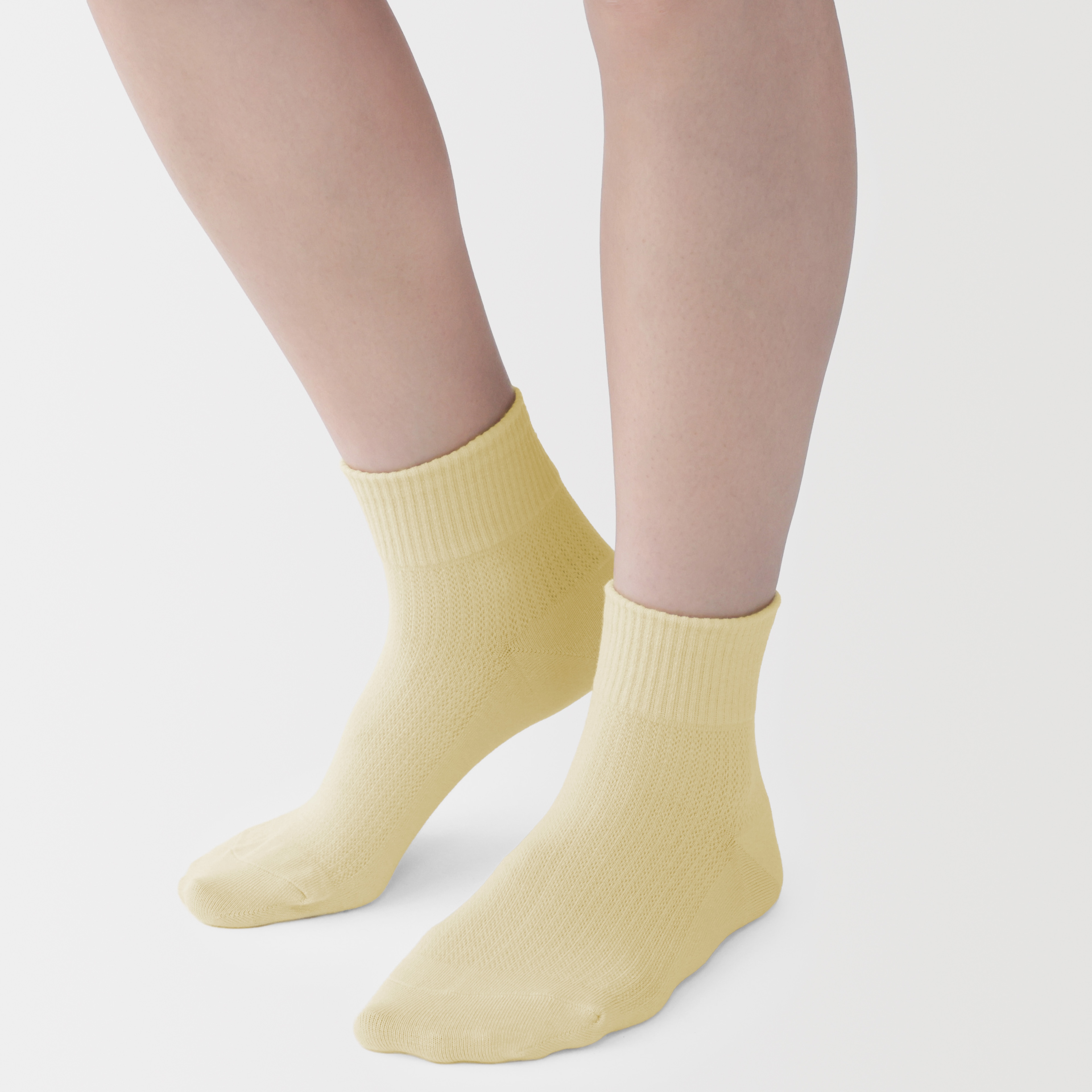 婦人　足なり直角　さらっと綿　ショート丈靴下
