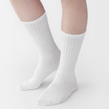 婦人　足なり直角　履き口やわらか　くしゅっと履ける　リブ編み靴下