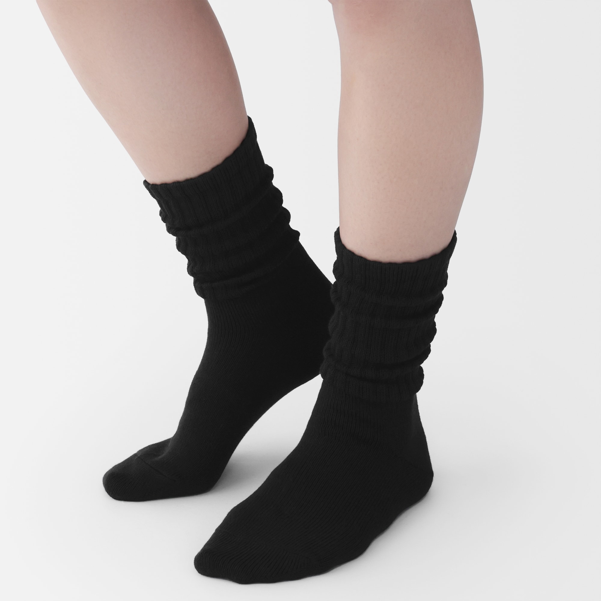 婦人　足なり直角　履き口やわらか　くしゅっと履ける　リブ編み靴下