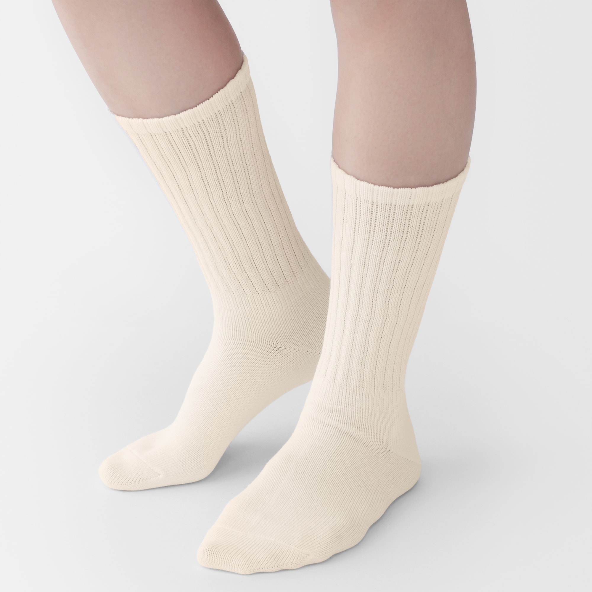 婦人　足なり直角　履き口やわらか　くしゅっと履ける　リブ編み靴下