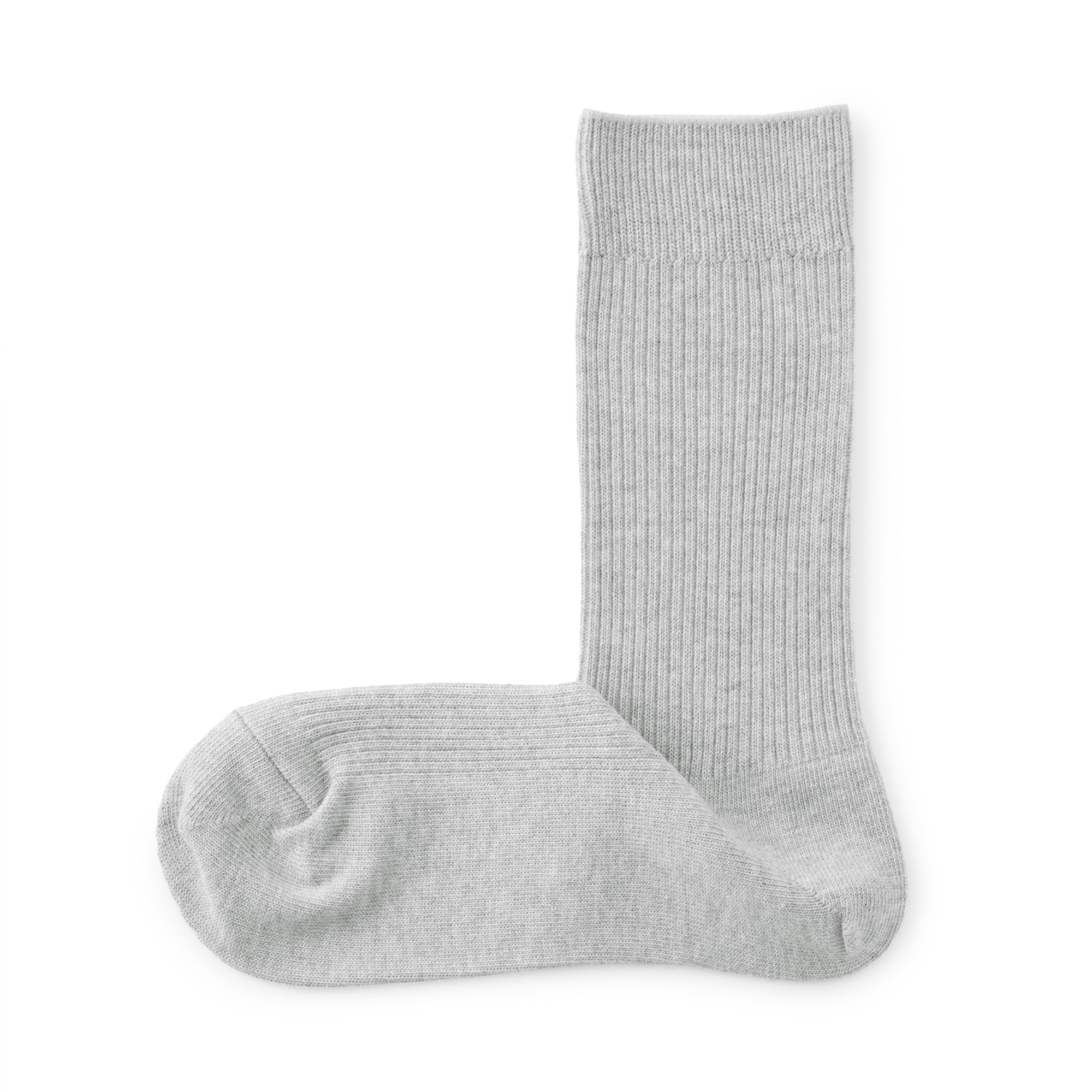 婦人　足なり直角　リブ編み靴下※杢色