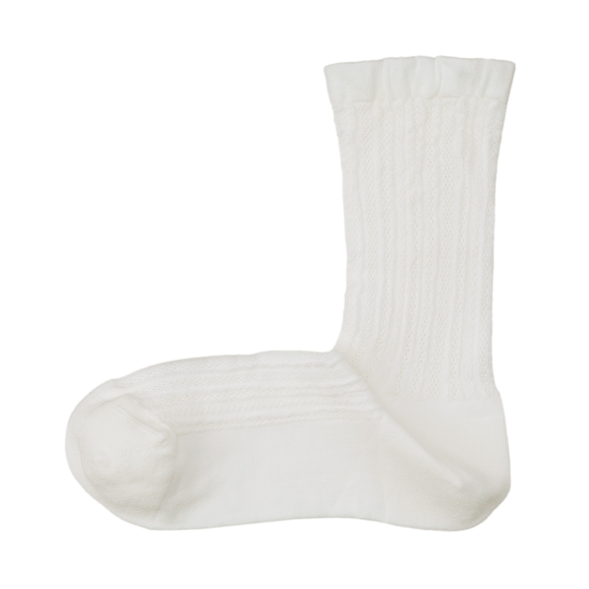 婦人　足なり直角　履き口やわらか　レーヨン混薄手　透かし編み靴下