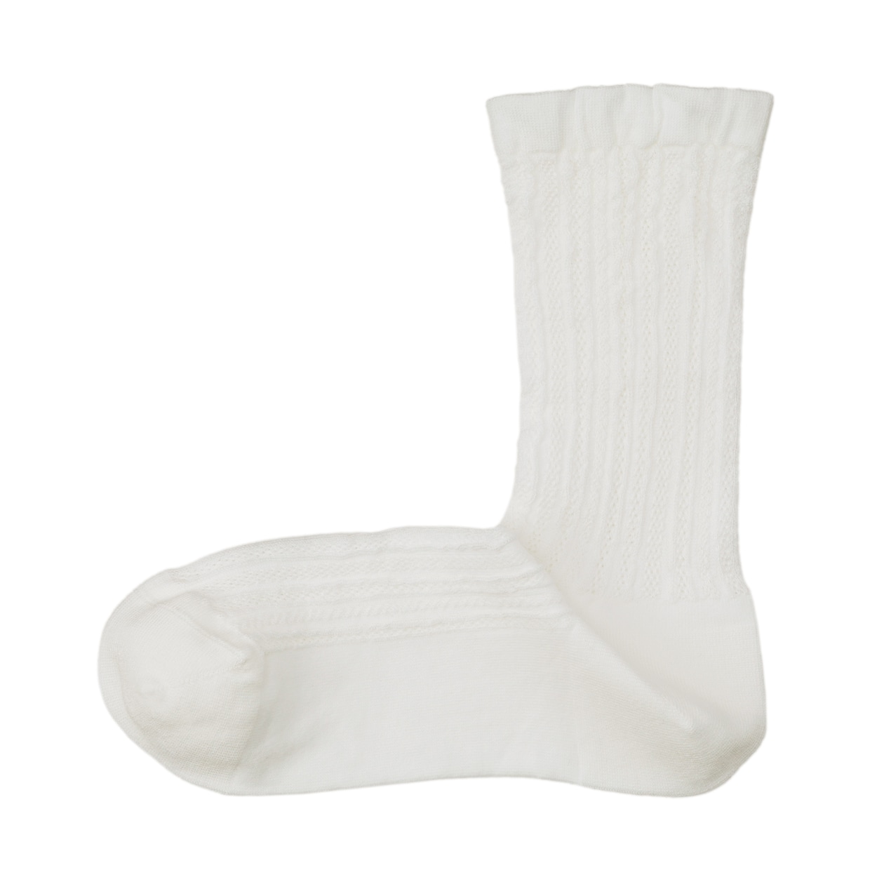 婦人　足なり直角　履き口やわらか　レーヨン混薄手　透かし編み靴下