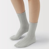 婦人　足なり直角　履き口やわらか　レーヨン混薄手　透かし編み靴下