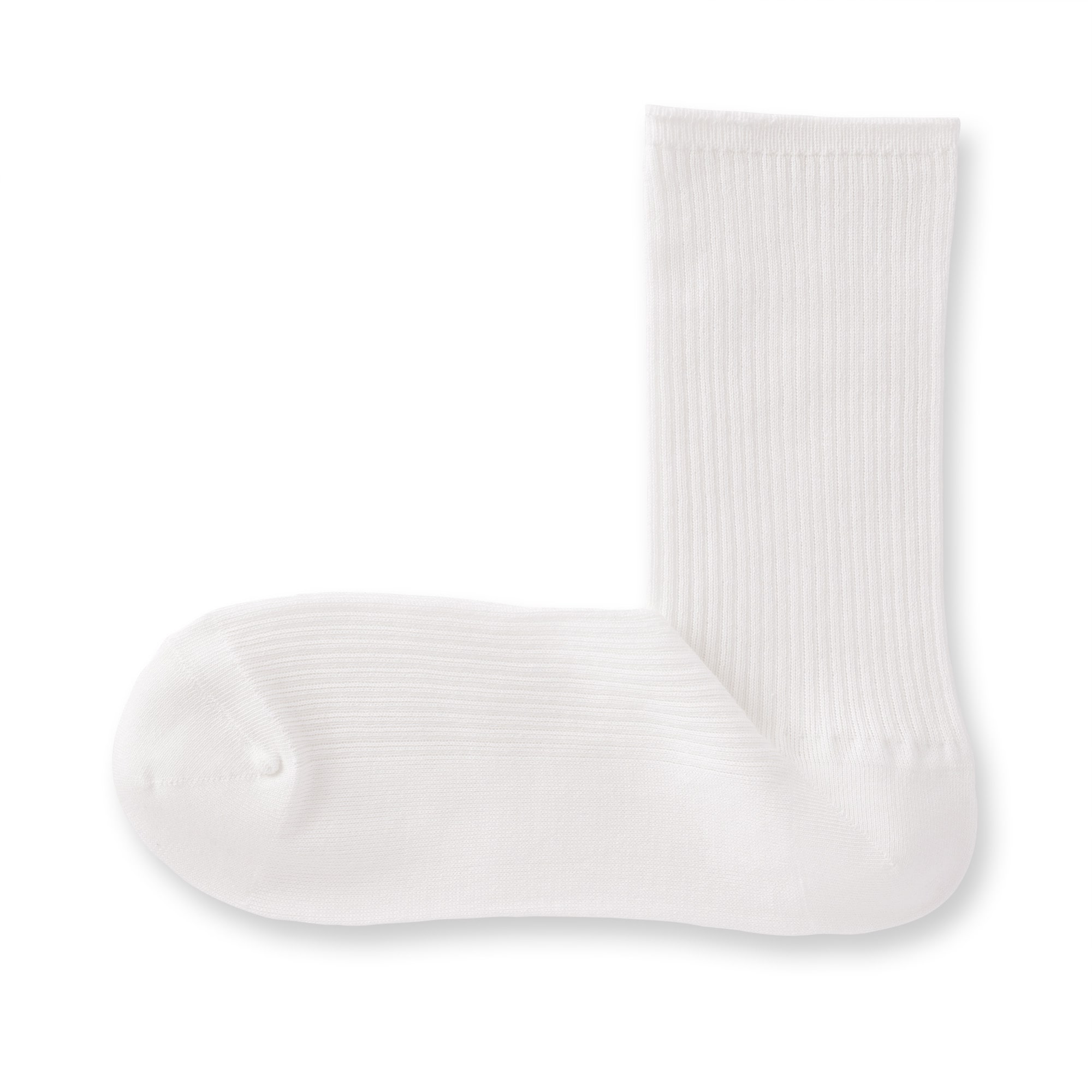 婦人　足なり直角　履き口やわらか　ほぼ綿で編んだ　リブ編み靴下