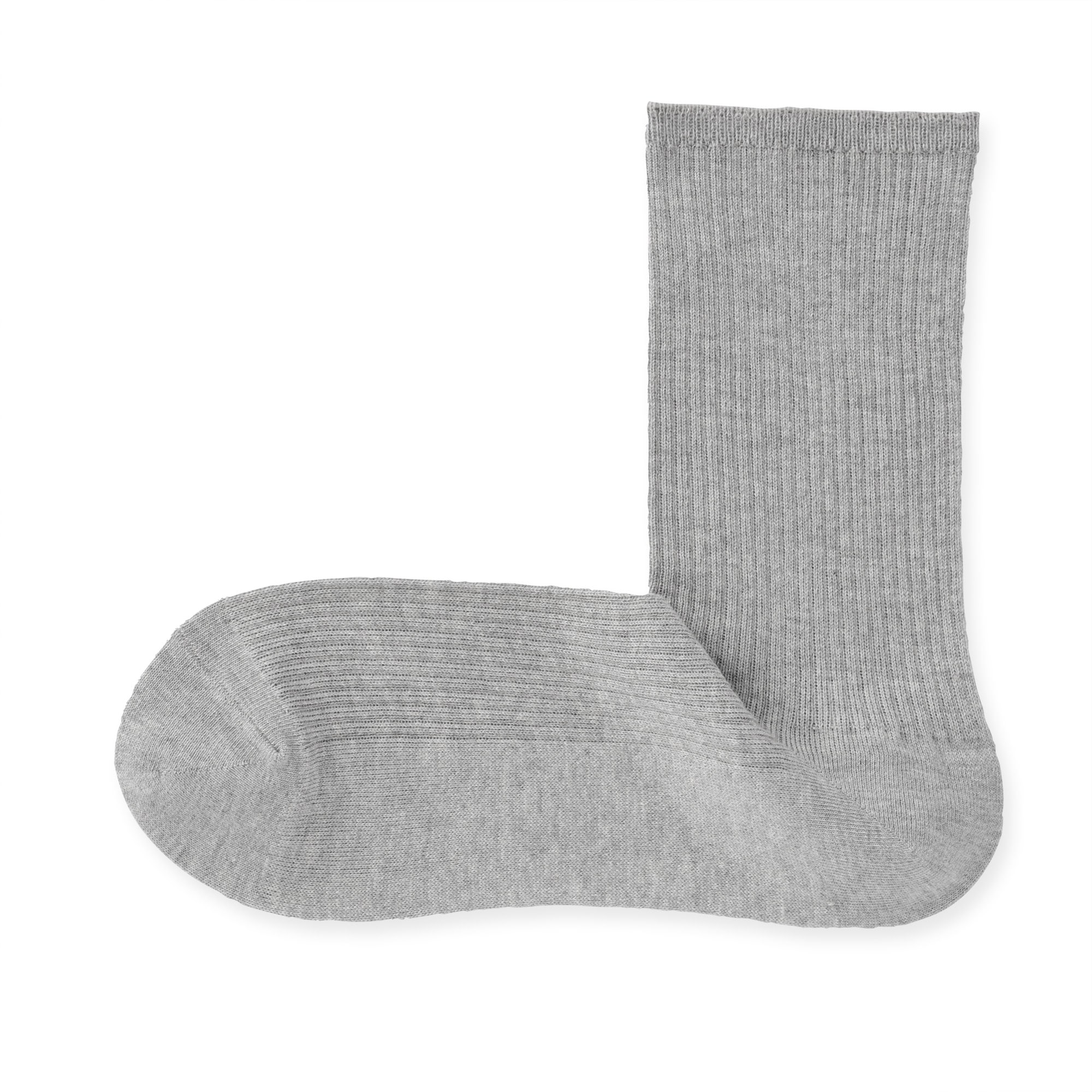 婦人　足なり直角　履き口やわらか　ほぼ綿で編んだ　リブ編み靴下