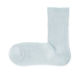 婦人　足なり直角　履き口やわらか　ほぼ綿で編んだ　リブ編み靴下