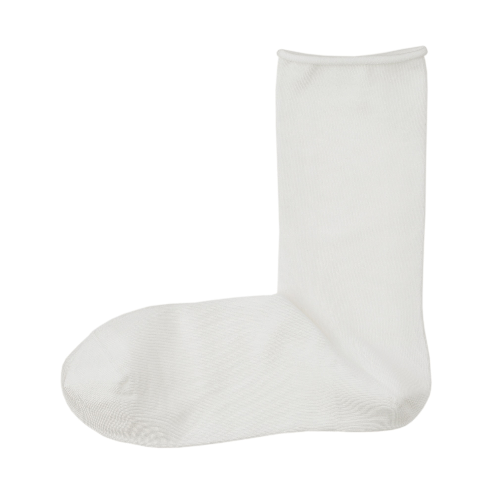 婦人　足なり直角　履き口やわらか　なめらか薄手　トップロール靴下