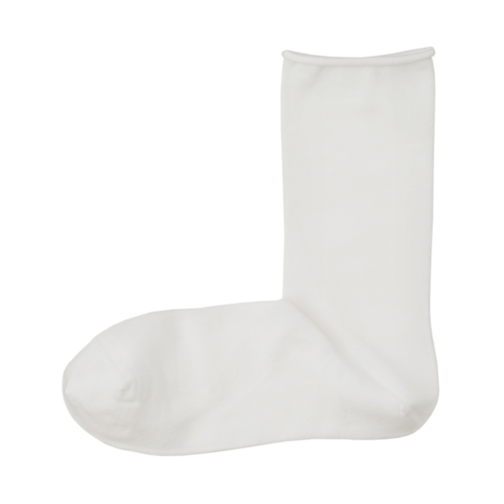 婦人　足なり直角　履き口やわらか　なめらか薄手　トップロール靴下