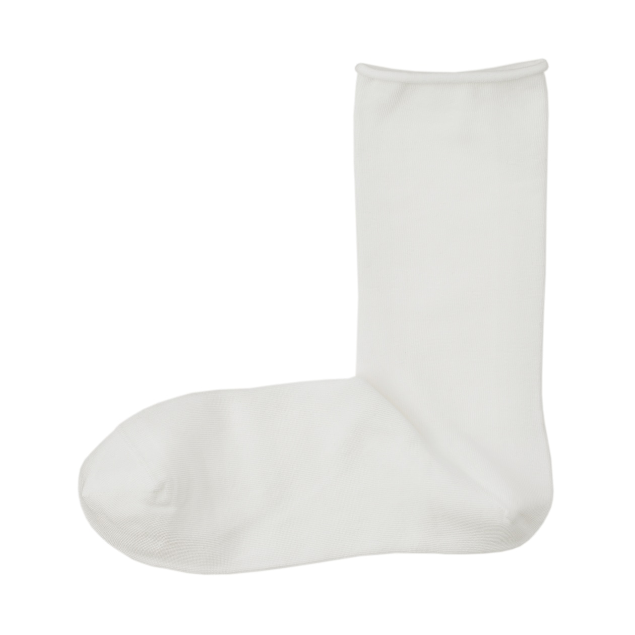 婦人　足なり直角　履き口やわらか　なめらか薄手　トップロール靴下