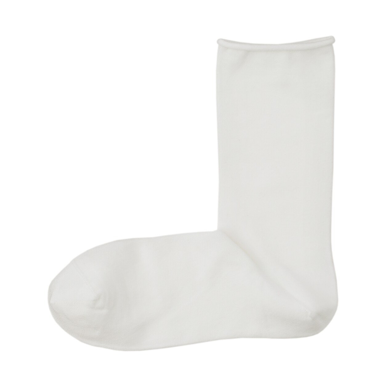 婦人　足なり直角　履き口やわらか　なめらか薄手　トップロール靴下