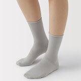 婦人　足なり直角　履き口やわらか　なめらか薄手　トップロール靴下