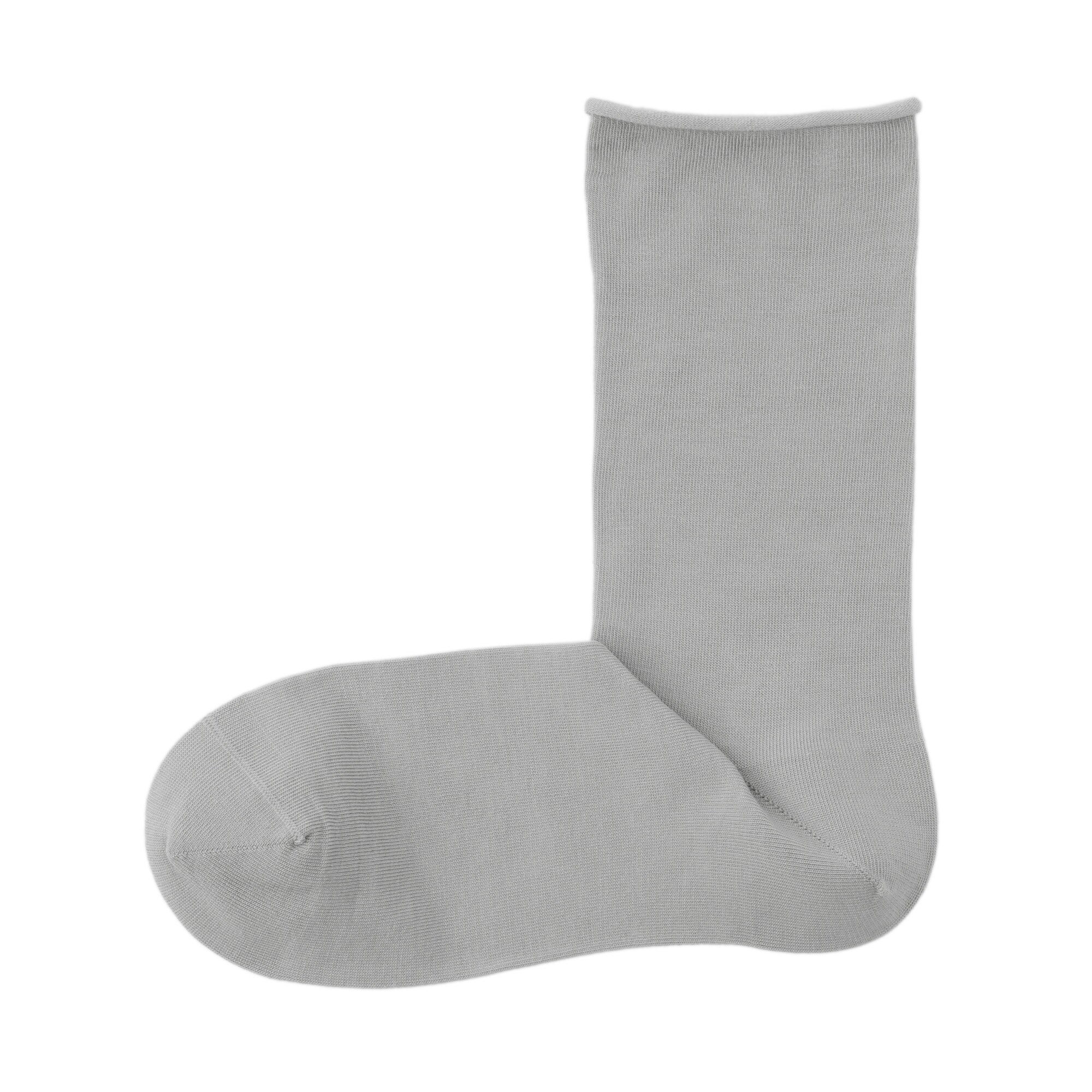 婦人　足なり直角　履き口やわらか　なめらか薄手　トップロール靴下