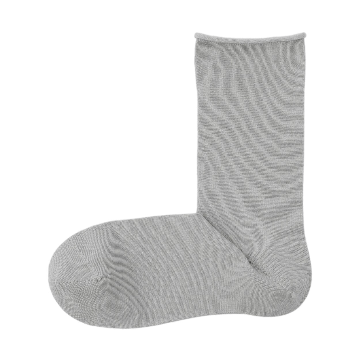 婦人　足なり直角　履き口やわらか　なめらか薄手　トップロール靴下