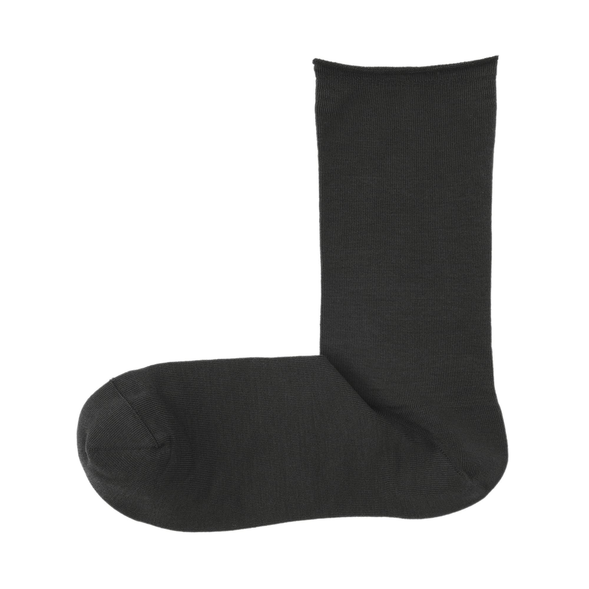 婦人　足なり直角　履き口やわらか　なめらか薄手　トップロール靴下