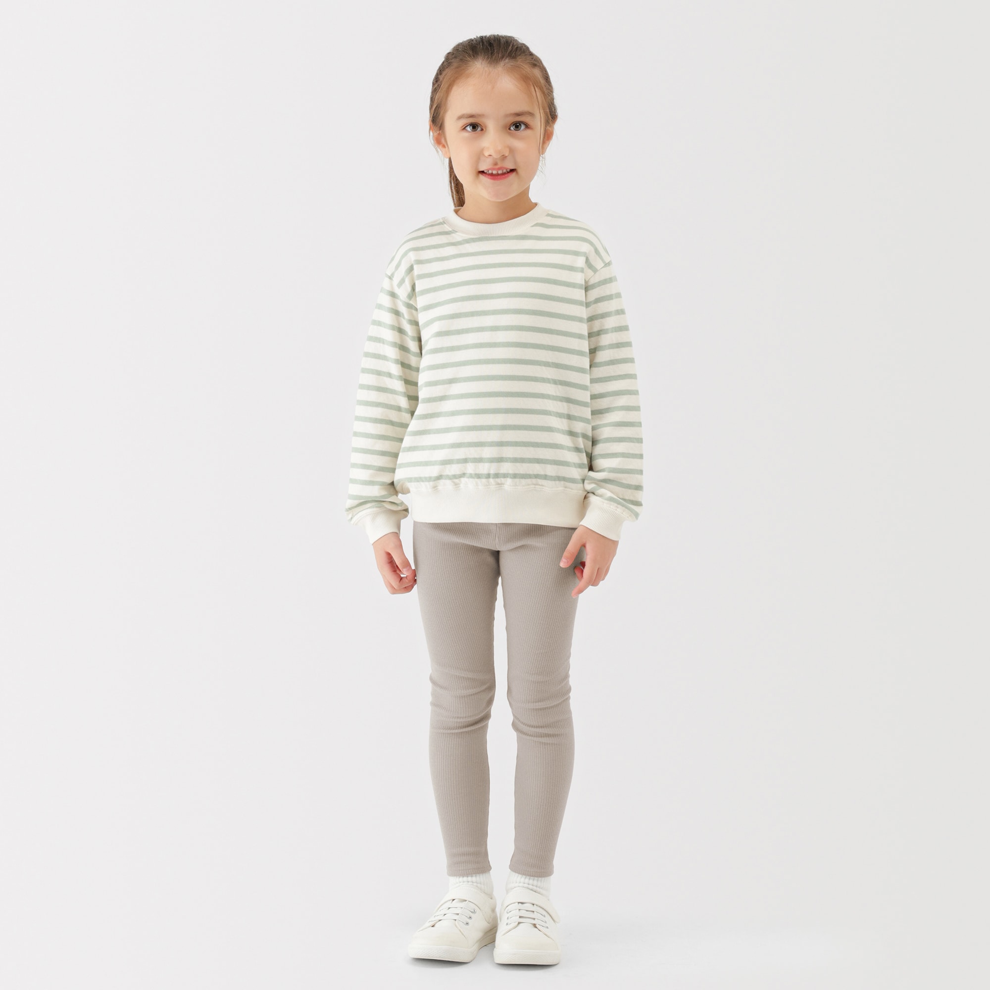 キッズ　ストレッチリブ編み　レギンス（十分丈）