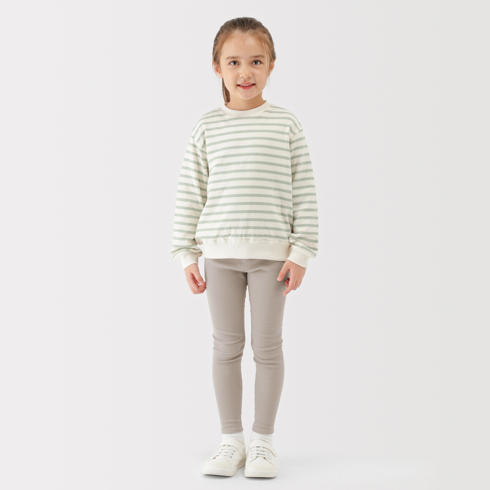 キッズ　ストレッチリブ編み　レギンス（十分丈）