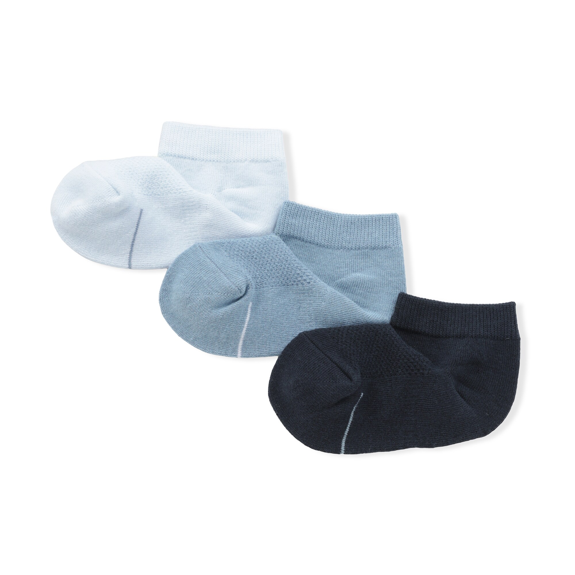 キッズ　足なり直角　さらっと綿　スニーカーイン（３足組）