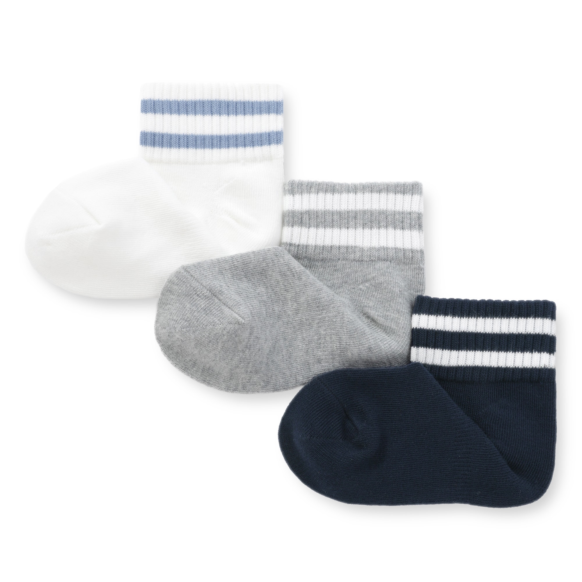 キッズ　足なり直角　ショート丈靴下（柄・３足組）