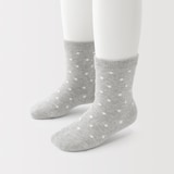 キッズ　足なり直角　靴下（ドット柄・３足組）
